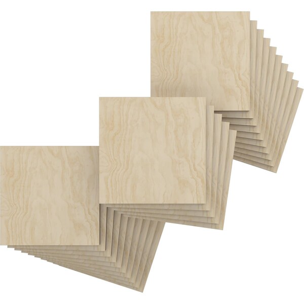 Ekena Millwork 7 3/4W x 7 3/4H x 3/8T Wood Hobby Boards, Birch, 25PK HBW08X08X375DBI - main